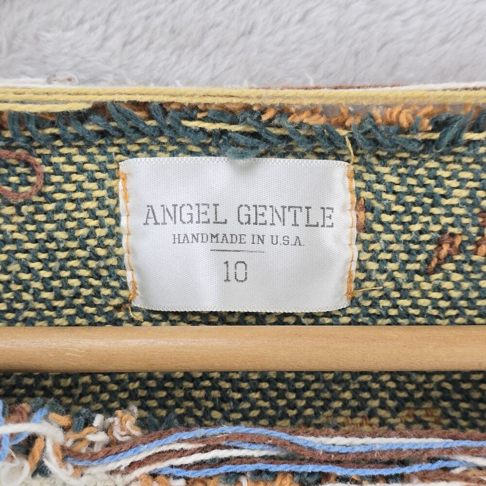 Angel Gentle Tapestry Knit Sweatshirt Mens Sz 10 Medium 21x23 Moose Aztec USA - Picture 5 of 8